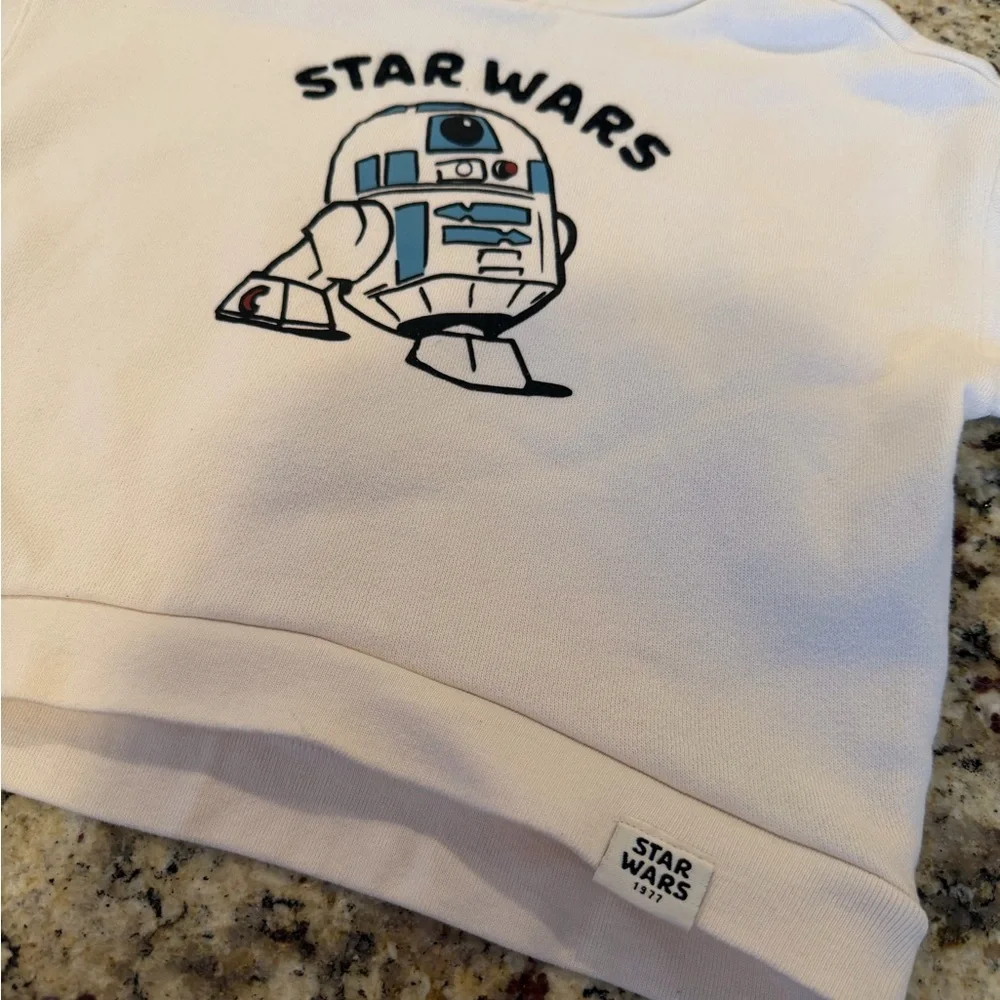 Star Wars Disney Kids Hoodie - Cream with R2-D2 Design